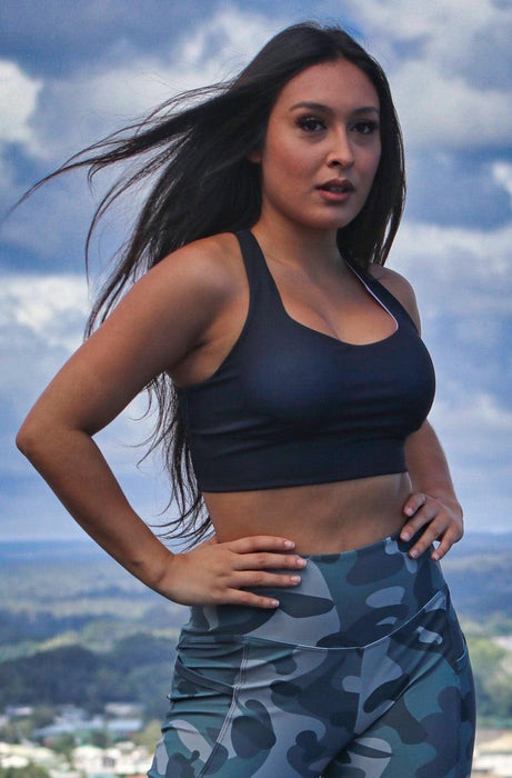 Black Longline sports bra