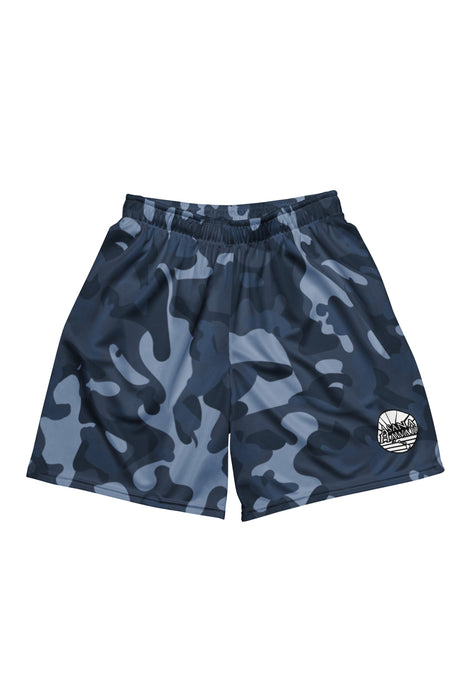 Blue Camouflage Unisex mesh shorts