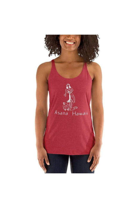 Asana Hawaii Women's Tank Top Vintage Red / XS Hula Girl Women's Racerback Tank
