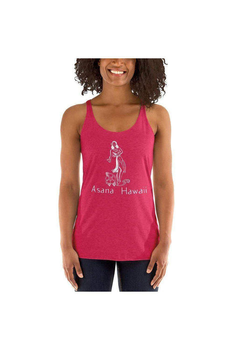 Asana Hawaii Women's Tank Top Vintage Shocking Pink / XS Hula Girl Women's Racerback Tank