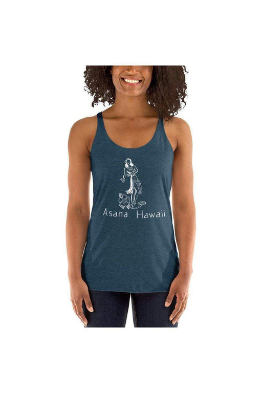 Asana Hawaii Women's Tank Top Indigo / XS Hula Girl Women's Racerback Tank