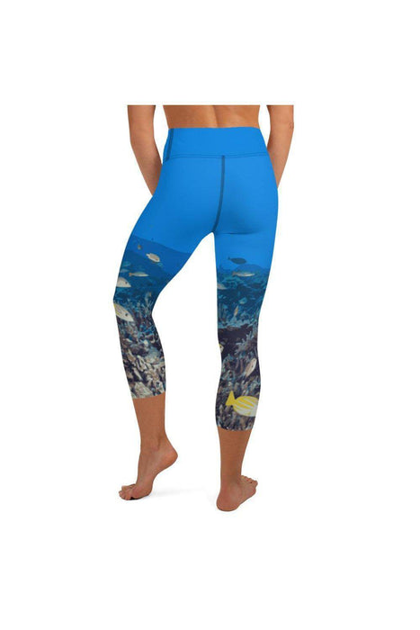 Asana Hawaii Yoga Capri Leggings Kona Coast Reef Yoga Capri Leggings