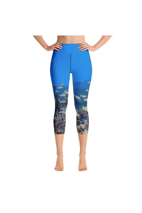 Asana Hawaii Yoga Capri Leggings Kona Coast Reef Yoga Capri Leggings