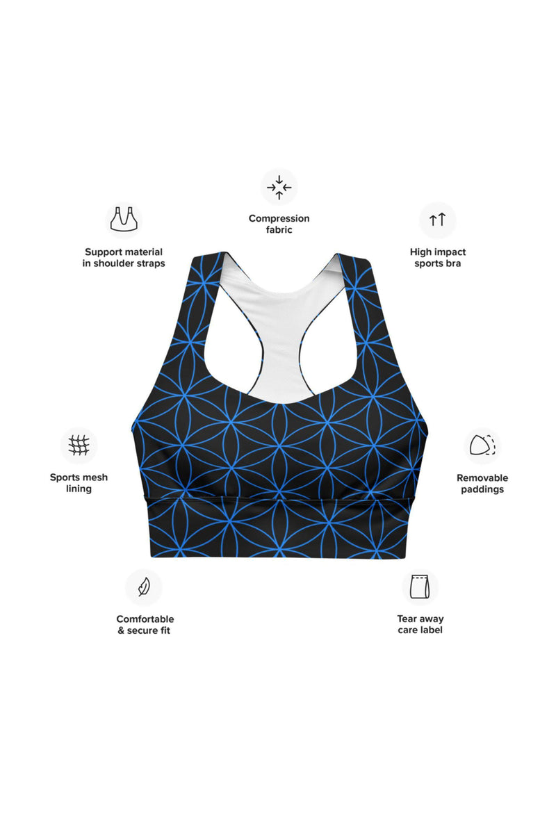 Flower of Life Longline Sports Bra