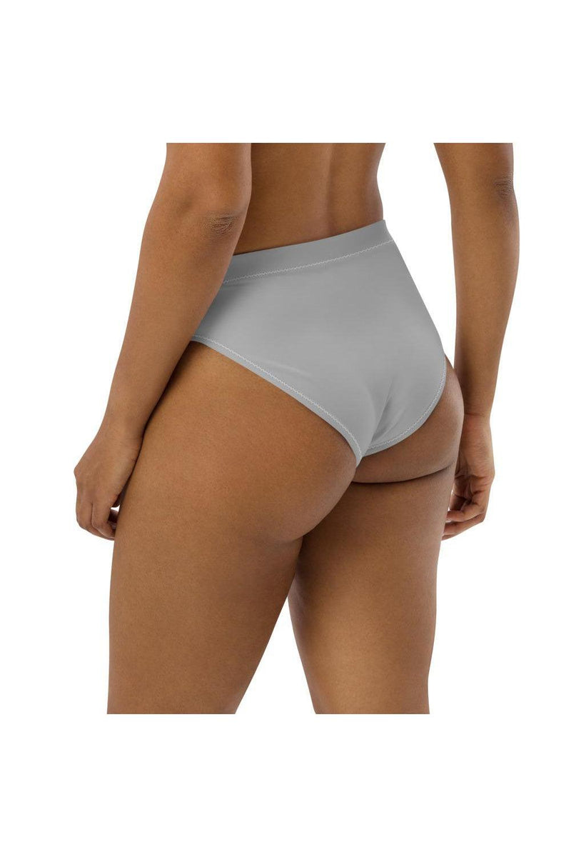 Gray Recycled high-waisted bikini bottom