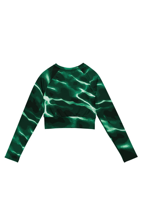 Kiholo Recycled long-sleeve crop top