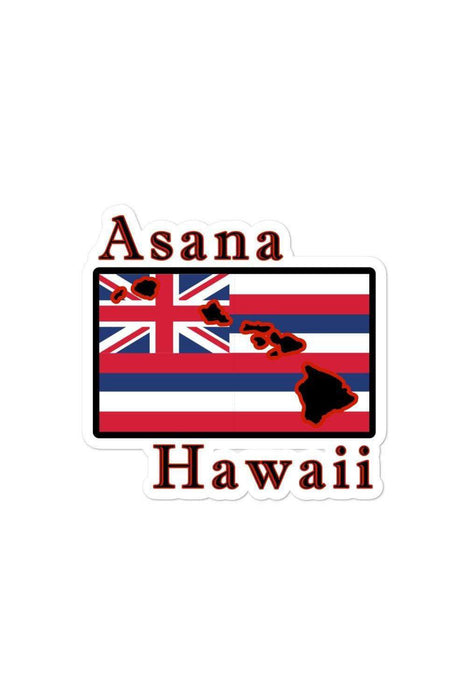 Asana Hawaii Stickers 4x4 Asana Hawaii Flag Bubble-free stickers