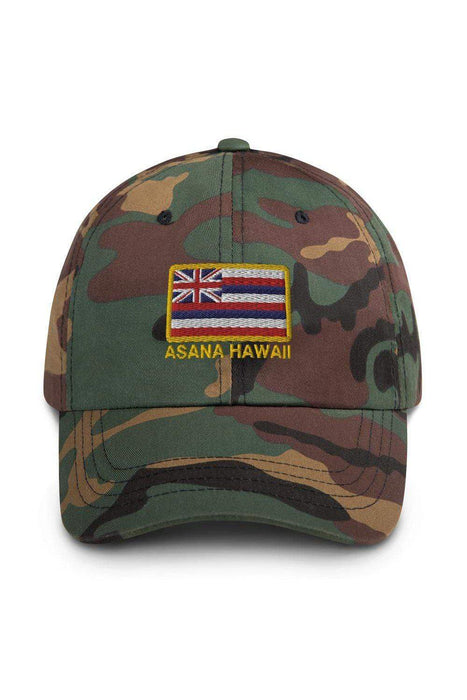 Asana Hawaii Cotton Hat Green Camo Asana Hawaii Flag Classic Hat