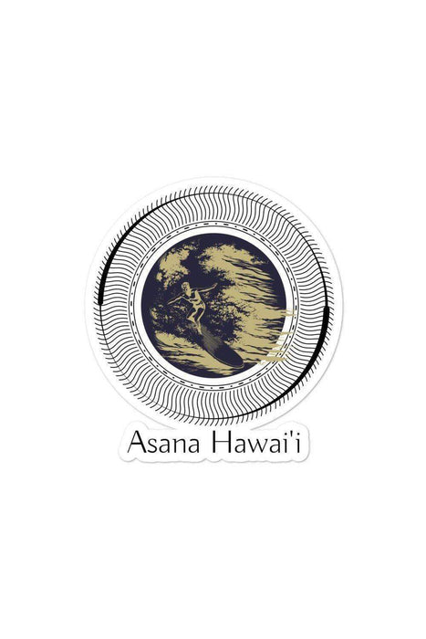 Asana Hawaii Stickers 4x4 Asana Hawaii Geo Surfer Bubble-free stickers