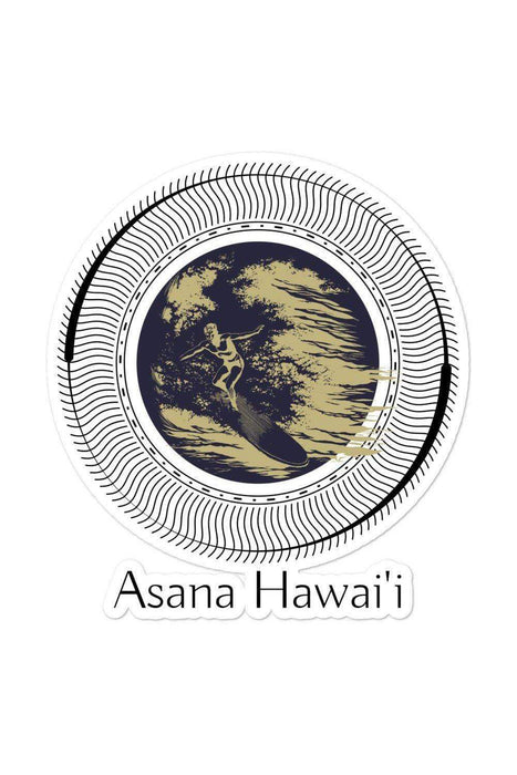 Asana Hawaii Stickers 5.5x5.5 Asana Hawaii Geo Surfer Bubble-free stickers