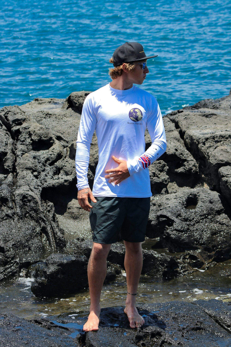Asana Hawaii Men's Rash Guard Asana Hawaii Geo Surfer Men's Rash Guard