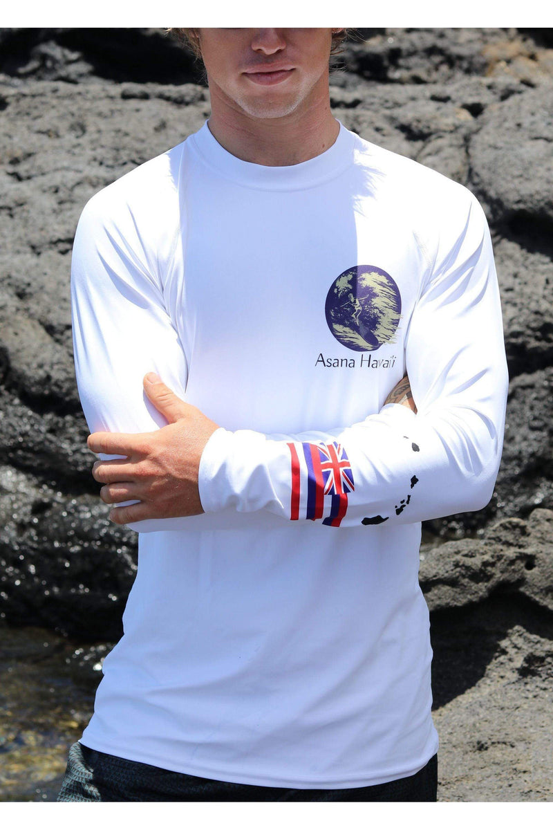Asana Hawaii Men's Rash Guard Asana Hawaii Geo Surfer Men's Rash Guard