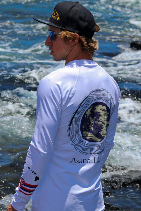 Asana Hawaii Men's Rash Guard XS Asana Hawaii Geo Surfer Men's Rash Guard