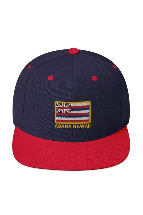 Asana Hawaii Snapback Hat Navy/ Red Asana Hawaii Island Flag Snapback Hat
