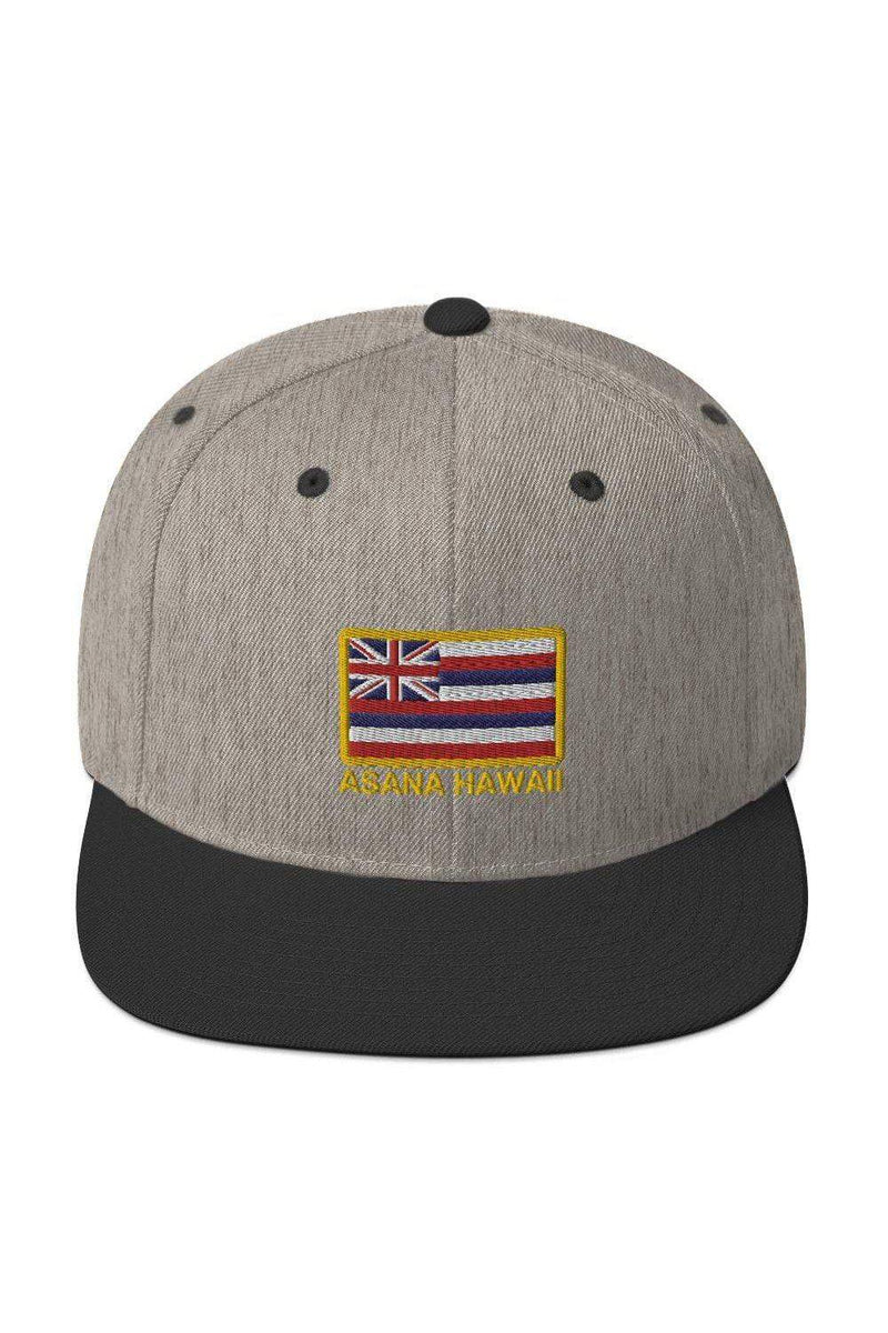 Asana Hawaii Snapback Hat Heather/Black Asana Hawaii Island Flag Snapback Hat