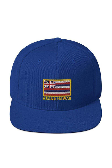 Asana Hawaii Snapback Hat Royal Blue Asana Hawaii Island Flag Snapback Hat