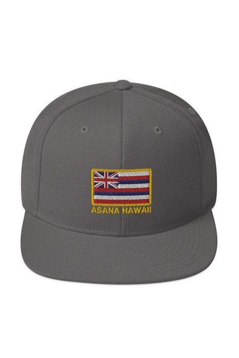 Asana Hawaii Snapback Hat Dark Grey Asana Hawaii Island Flag Snapback Hat