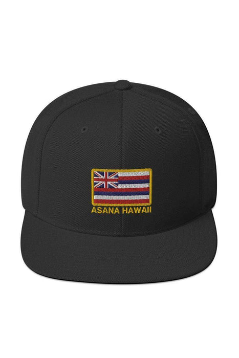 Asana Hawaii Snapback Hat Black Asana Hawaii Island Flag Snapback Hat
