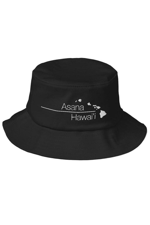 Asana Hawaii Bucket Hat Black Asana Hawai'i Old School Bucket Hat