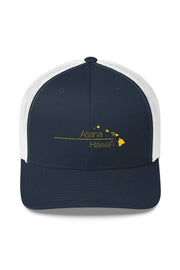 Asana Hawaii Trucker Cap Navy/ White Asana Hawaii  Retro Trucker Cap