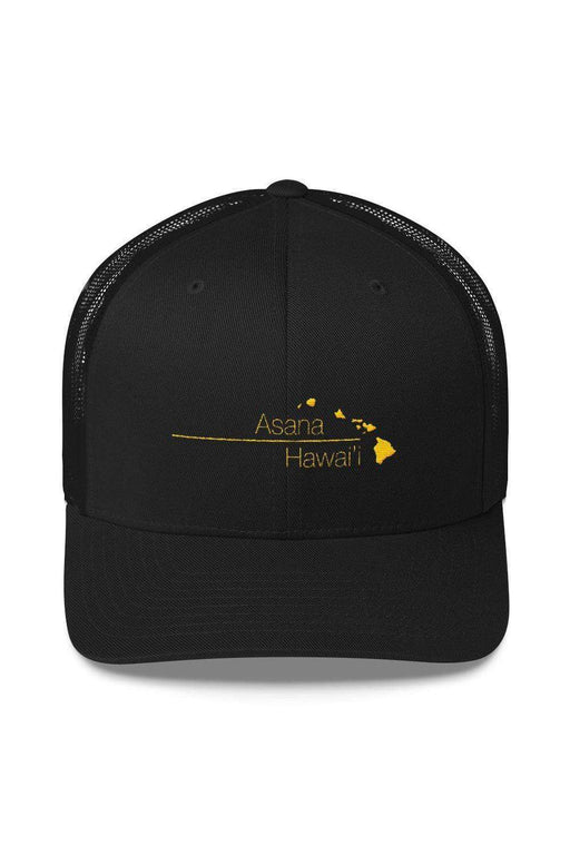 Asana Hawaii Trucker Cap Black Asana Hawaii  Retro Trucker Cap