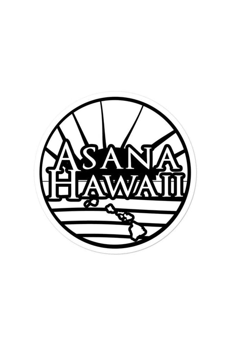 Asana Hawaii Stickers 4x4 Asana Hawaii White Logo Bubble-free stickers