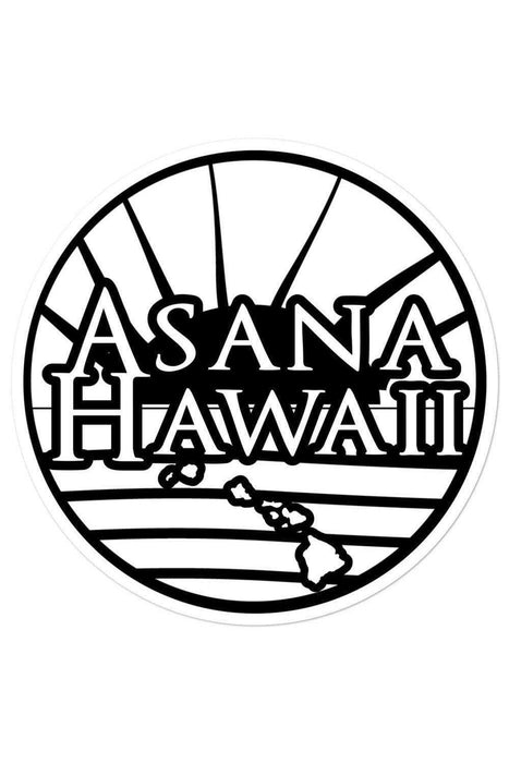 Asana Hawaii Stickers 5.5x5.5 Asana Hawaii White Logo Bubble-free stickers