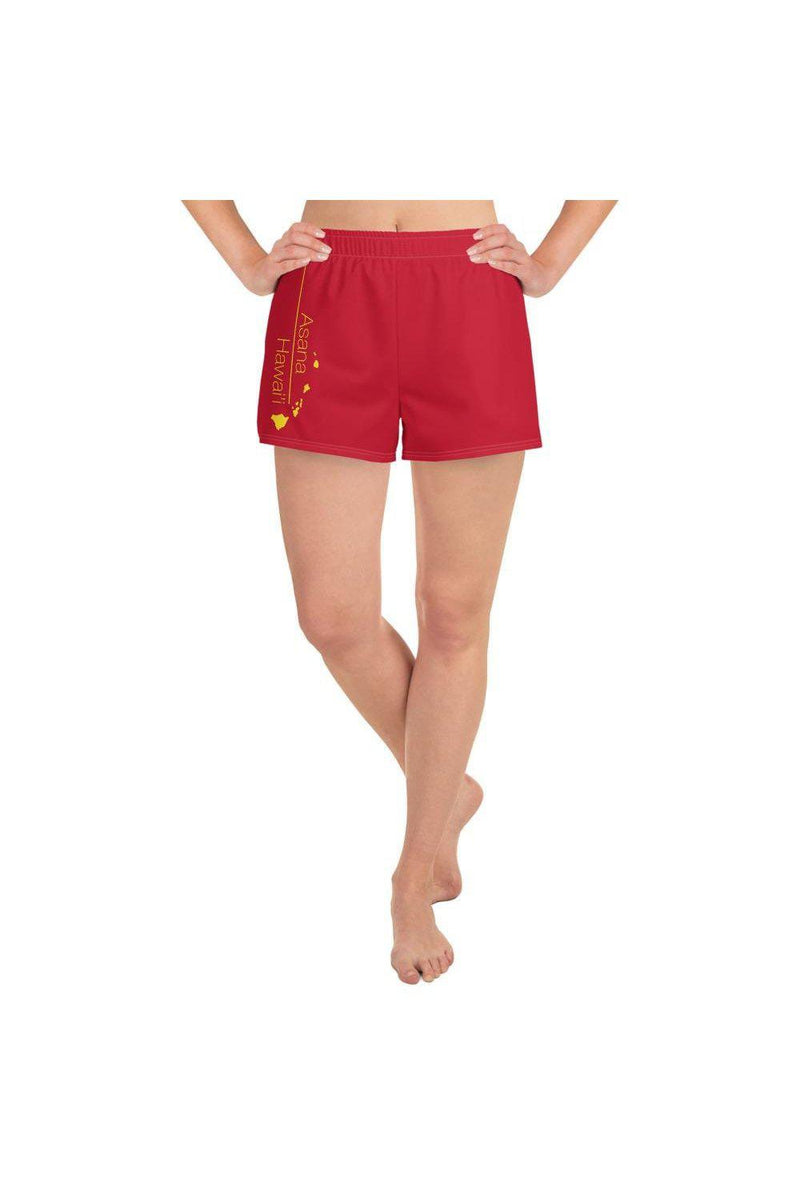 Red athletic hot sale shorts womens