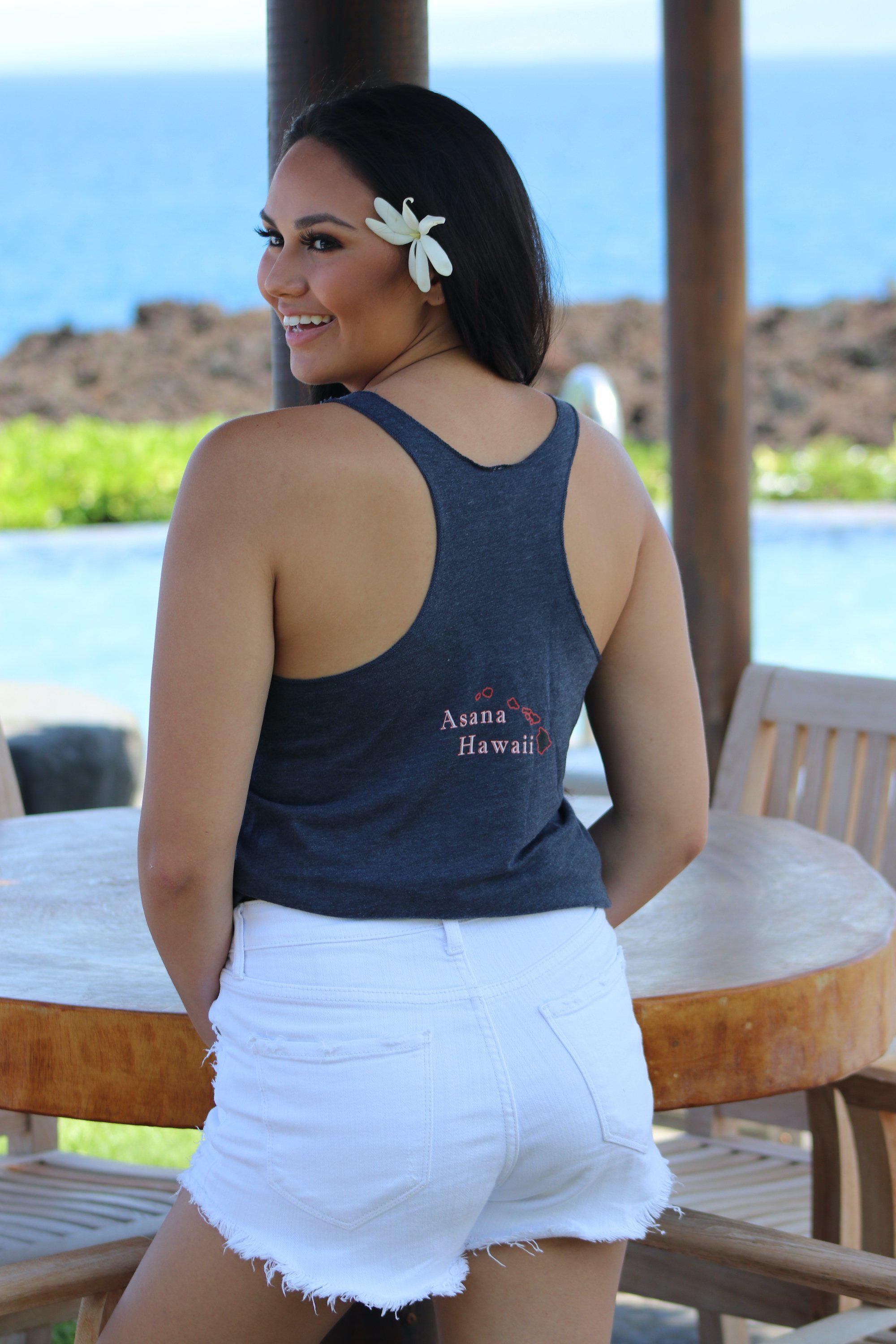 Asana Hawaii Women's Racerback Yoga Tank Indigo