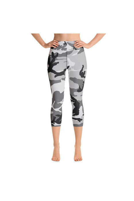 Gray Camo Yoga Capri Leggings