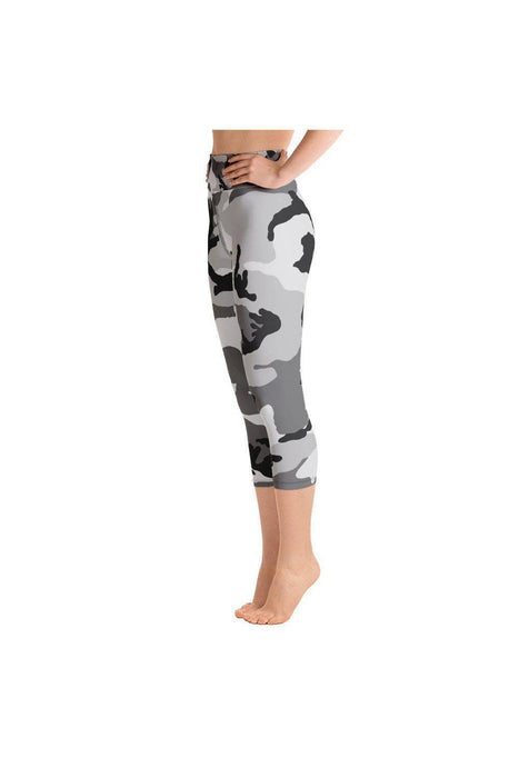 Gray Camo Yoga Capri Leggings