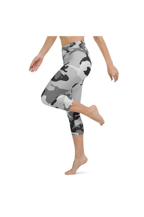 Gray Camo Yoga Capri Leggings