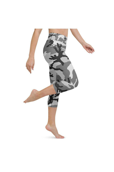 Gray Camo Yoga Capri Leggings