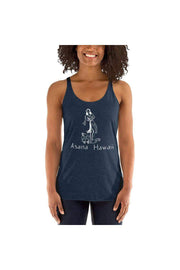 Asana Hawaii Women's Tank Top Vintage Navy / XS Hula Girl Women's Racerback Tank