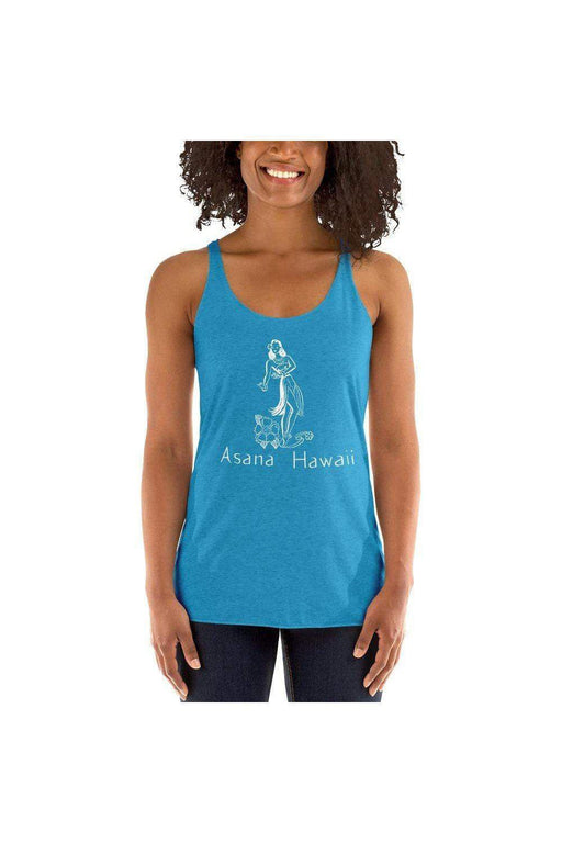 Asana Hawaii Women's Tank Top Vintage Turquoise / XS Hula Girl Women's Racerback Tank